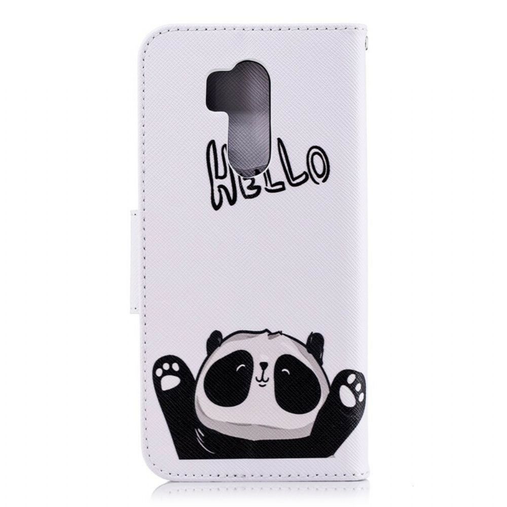 Leren Hoesje voor LG G7 ThinQ Hallo Panda