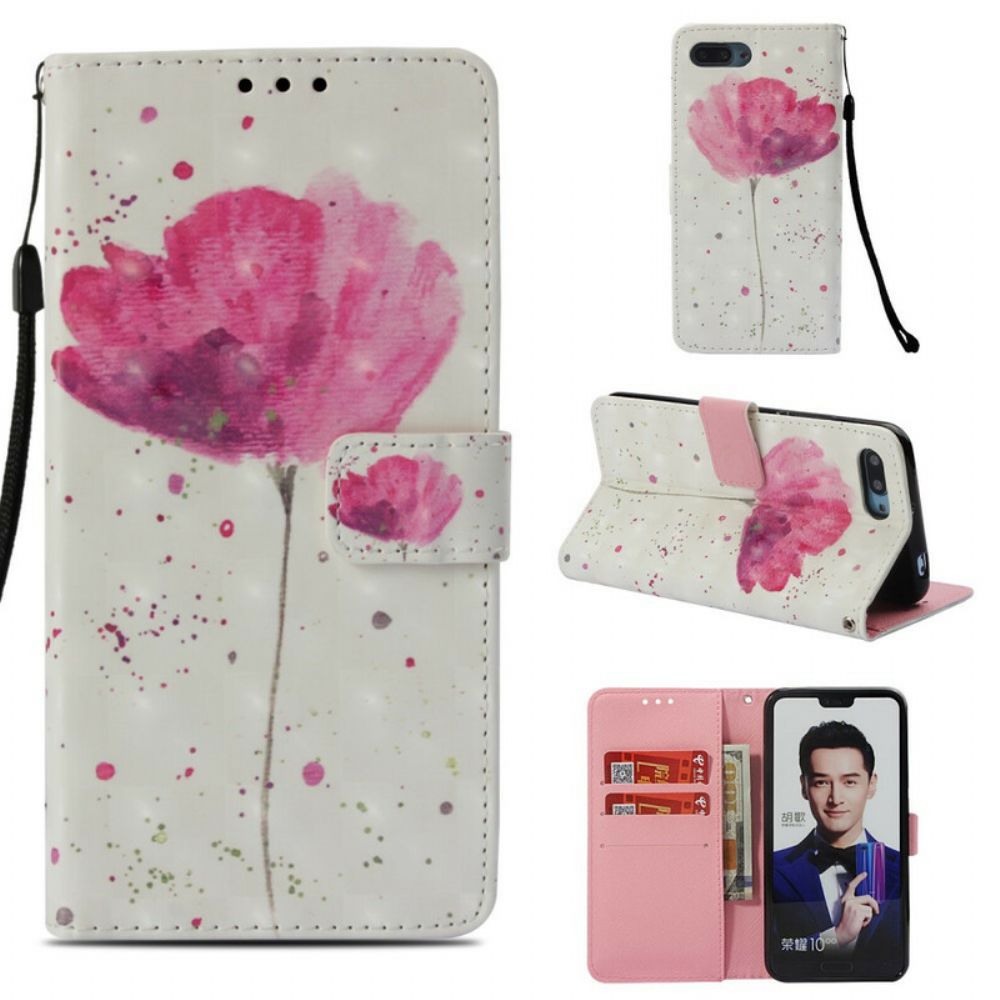 Hoesje Folio-hoesje voor Honor 10 Aquarel Halster