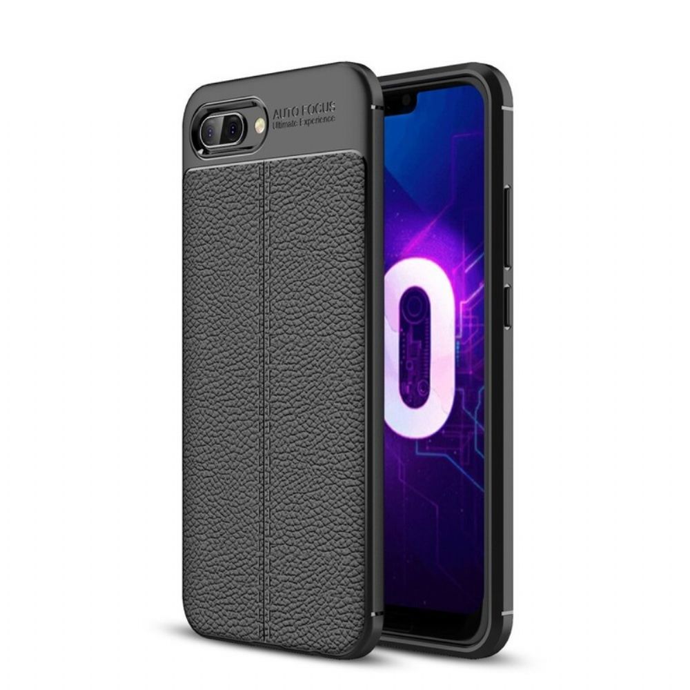 Hoesje voor Honor 10 Dubbele Lijn Litchi Leder Effect