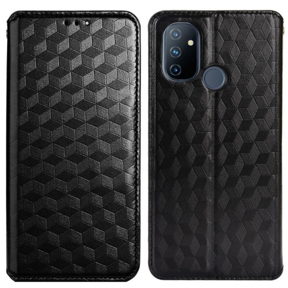 Bescherming Hoesje voor OnePlus Nord N100 Folio-hoesje 3d Diamanten Leereffect