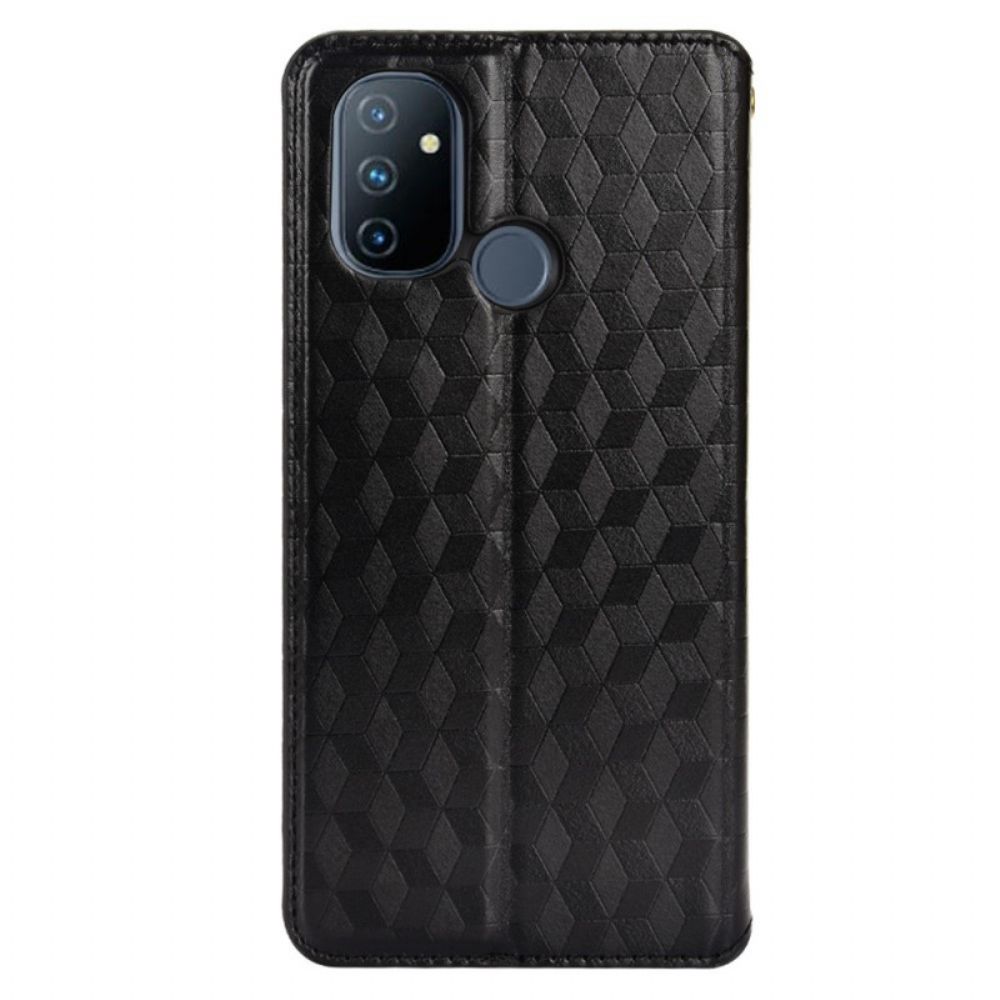 Bescherming Hoesje voor OnePlus Nord N100 Folio-hoesje 3d Diamanten Leereffect