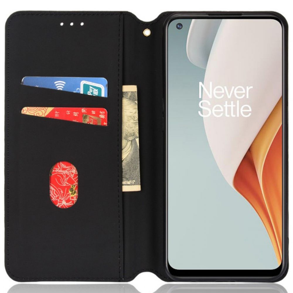 Bescherming Hoesje voor OnePlus Nord N100 Folio-hoesje 3d Diamanten Leereffect