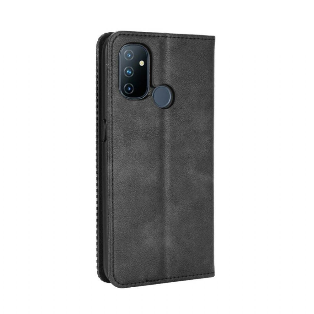 Bescherming Hoesje voor OnePlus Nord N100 Folio-hoesje Gestyled Vintage Leereffect