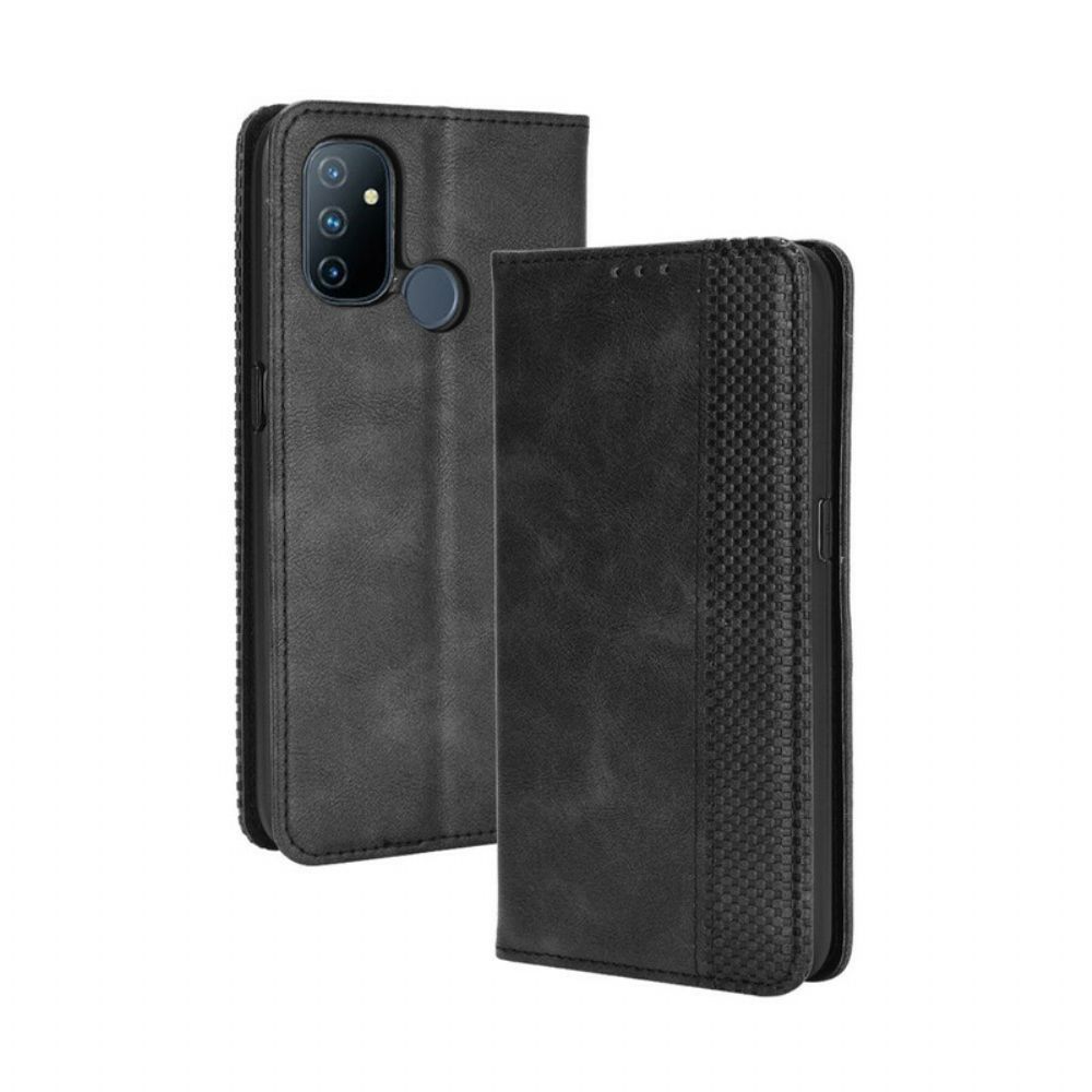 Bescherming Hoesje voor OnePlus Nord N100 Folio-hoesje Gestyled Vintage Leereffect