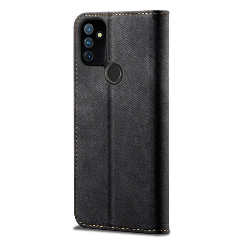 Bescherming Hoesje voor OnePlus Nord N100 Folio-hoesje Imitatieleer Jeanstextuur