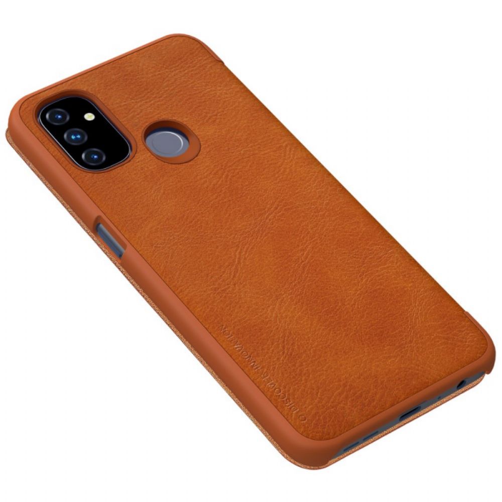 Bescherming Hoesje voor OnePlus Nord N100 Folio-hoesje Nillkin Qin-serie