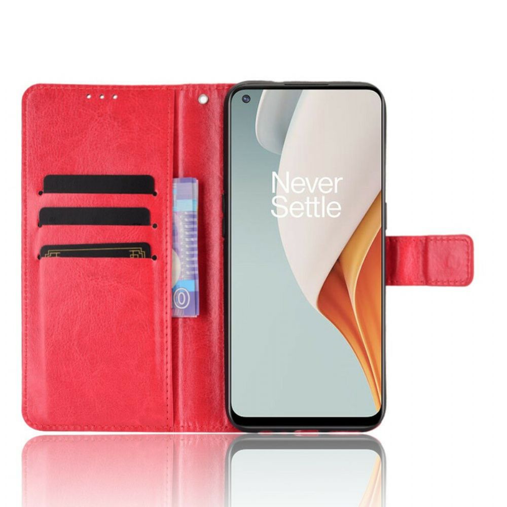 Flip Case voor OnePlus Nord N100 Flitsachtig Kunstleer