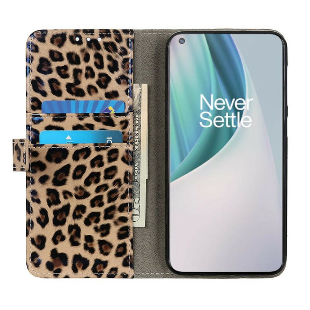 Flip Case voor OnePlus Nord N100 Luipaard