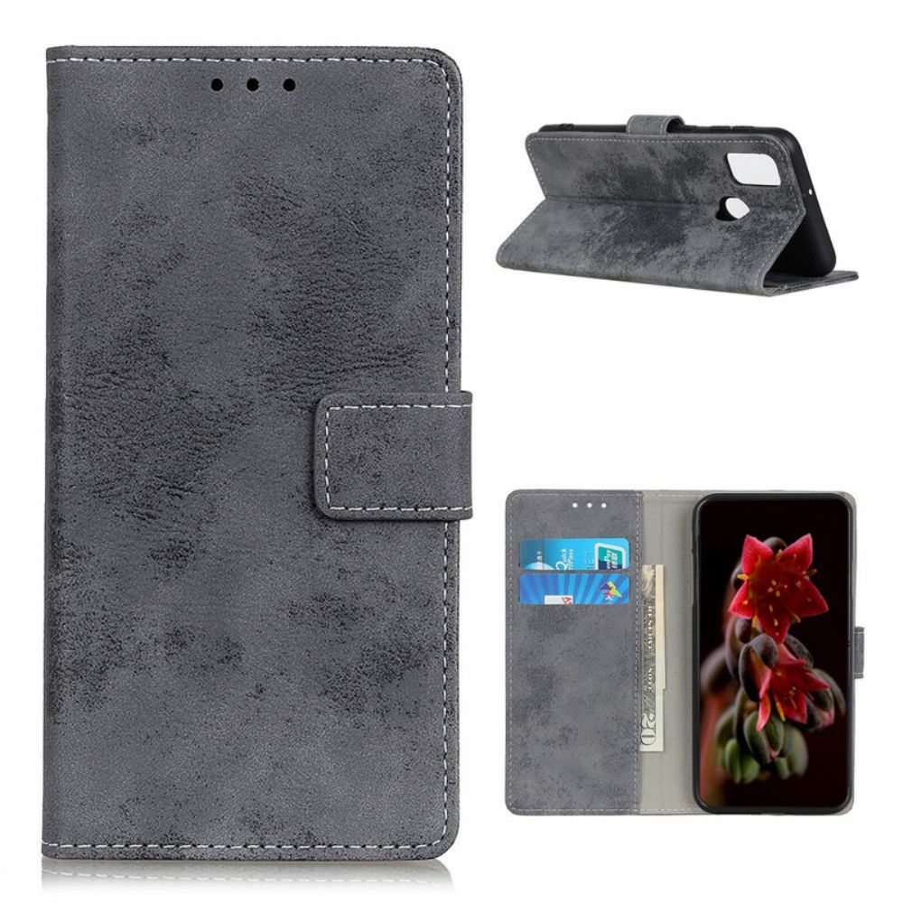 Flip Case voor OnePlus Nord N100 Vintage Kunstleer