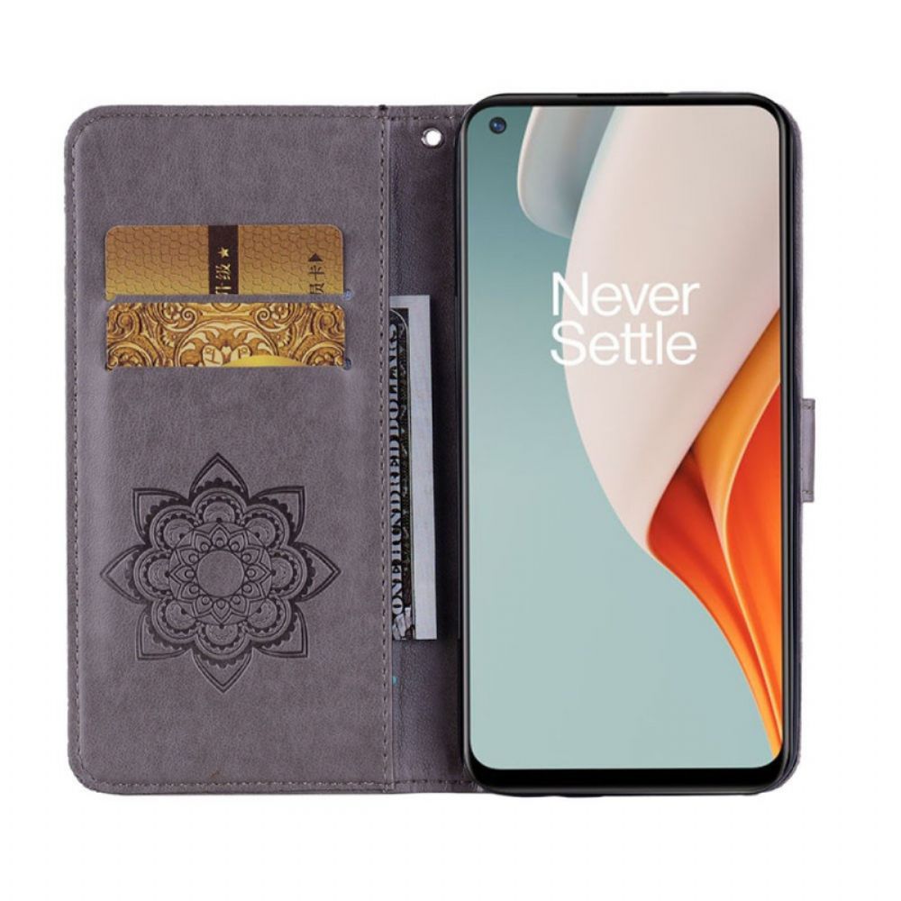 Folio-hoesje voor OnePlus Nord N100 Uil Mandala En Charm