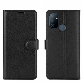 Leren Hoesje voor OnePlus Nord N100 Klassiek Lychee-effect