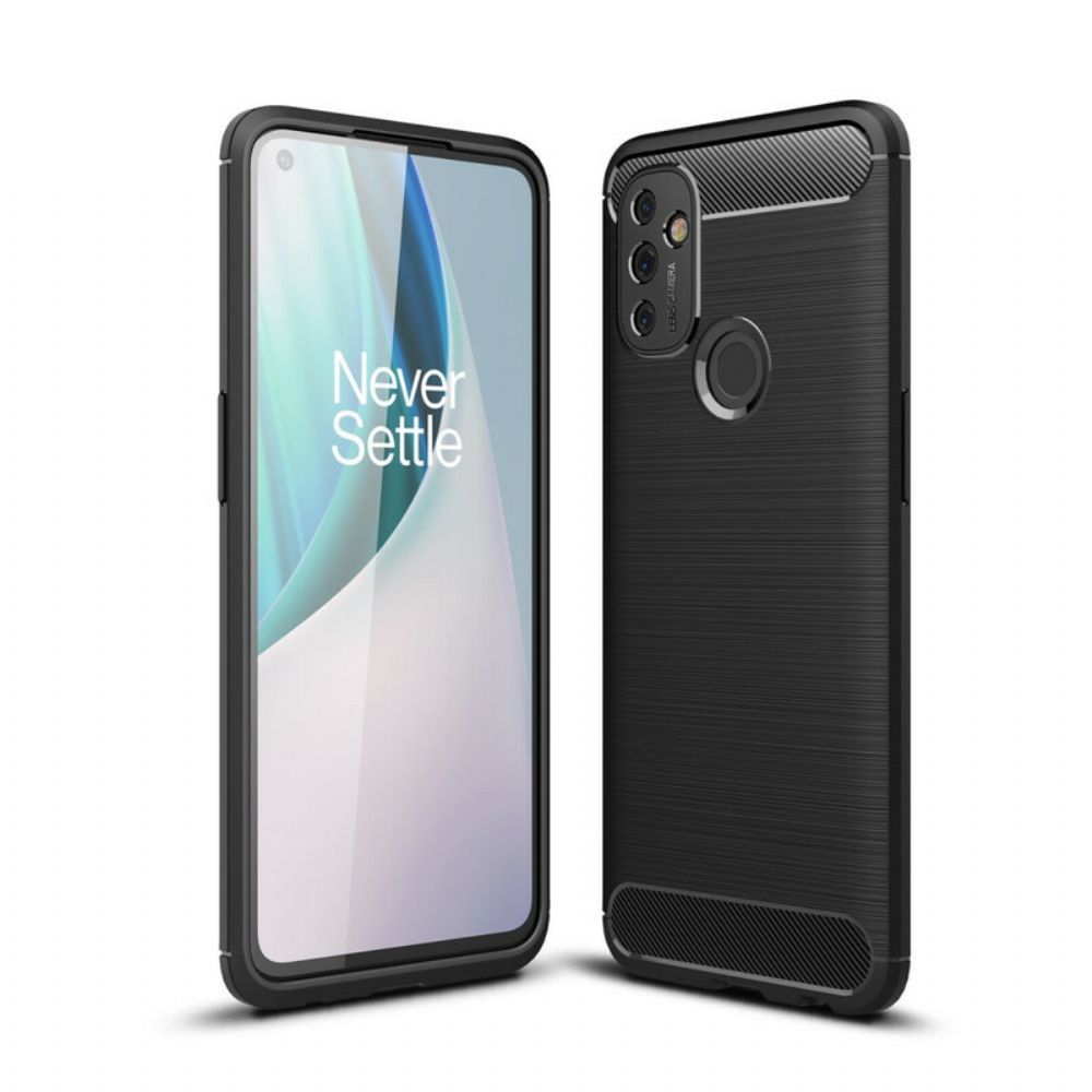 Telefoonhoesje voor OnePlus Nord N100 Geborstelde Koolstofvezel