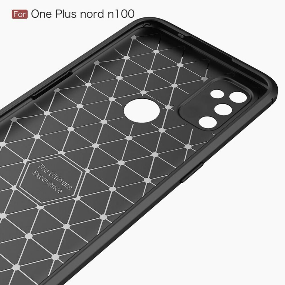 Telefoonhoesje voor OnePlus Nord N100 Geborstelde Koolstofvezel