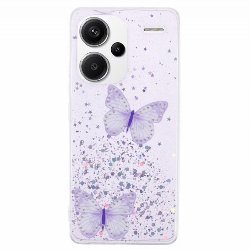 Case Hoesje Xiaomi Redmi Note 13 Pro Plus 5g Telefoonhoesje Glittervlinders