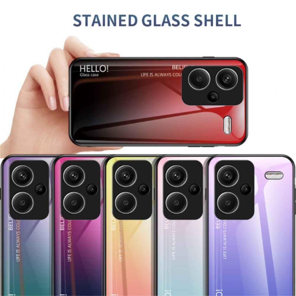 Case Hoesje Xiaomi Redmi Note 13 Pro Plus 5g Telefoonhoesje Gradiënt Gehard Glas