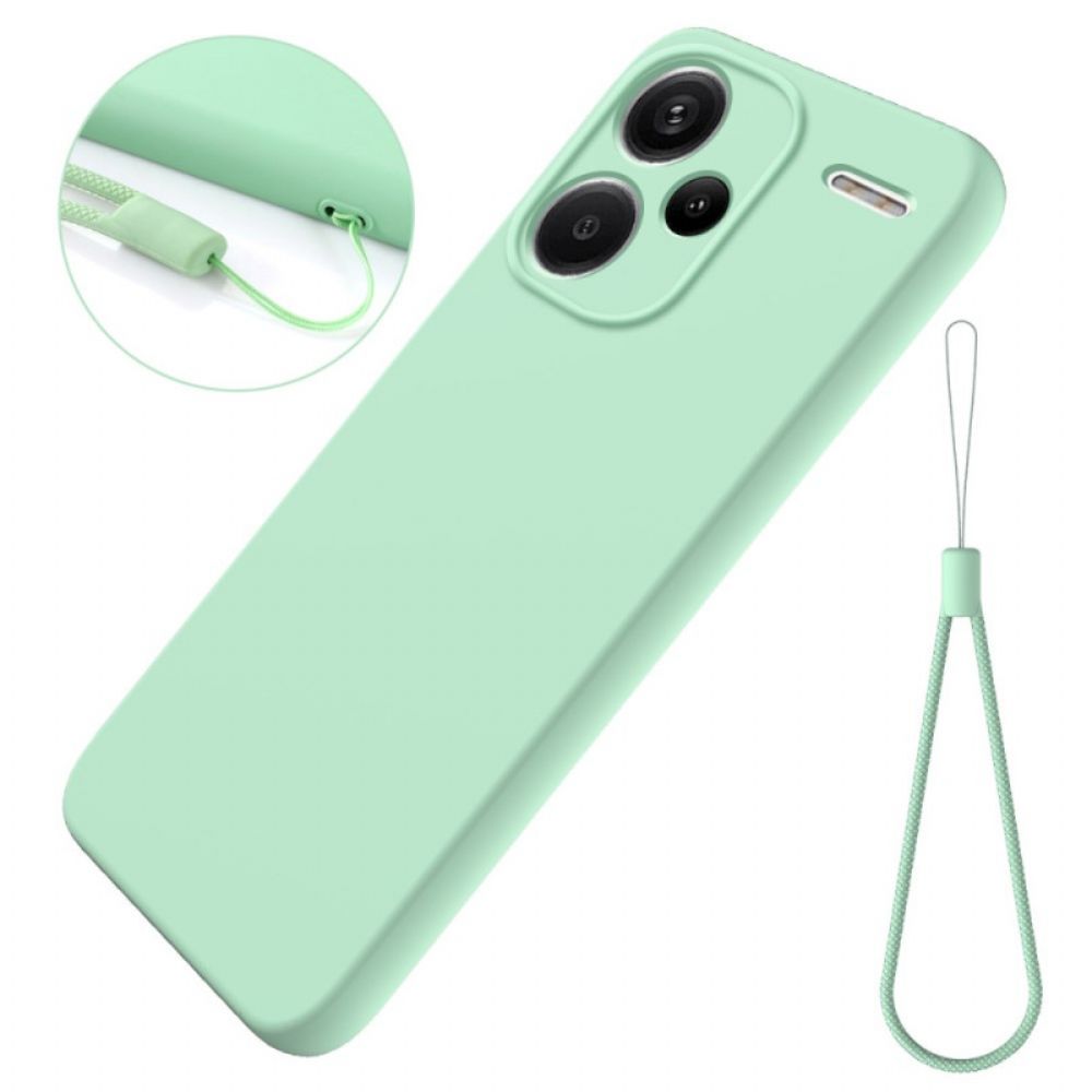 Cover Hoesje Xiaomi Redmi Note 13 Pro Plus 5g Telefoonhoesje Vloeibare Siliconen Band