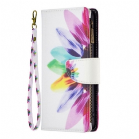 Flip Case Leren Xiaomi Redmi Note 13 Pro Plus 5g Portemonnee Met Aquarelbloemen