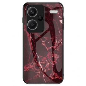 Hoesje Xiaomi Redmi Note 13 Pro Plus 5g Rood Marmer Gehard Glas