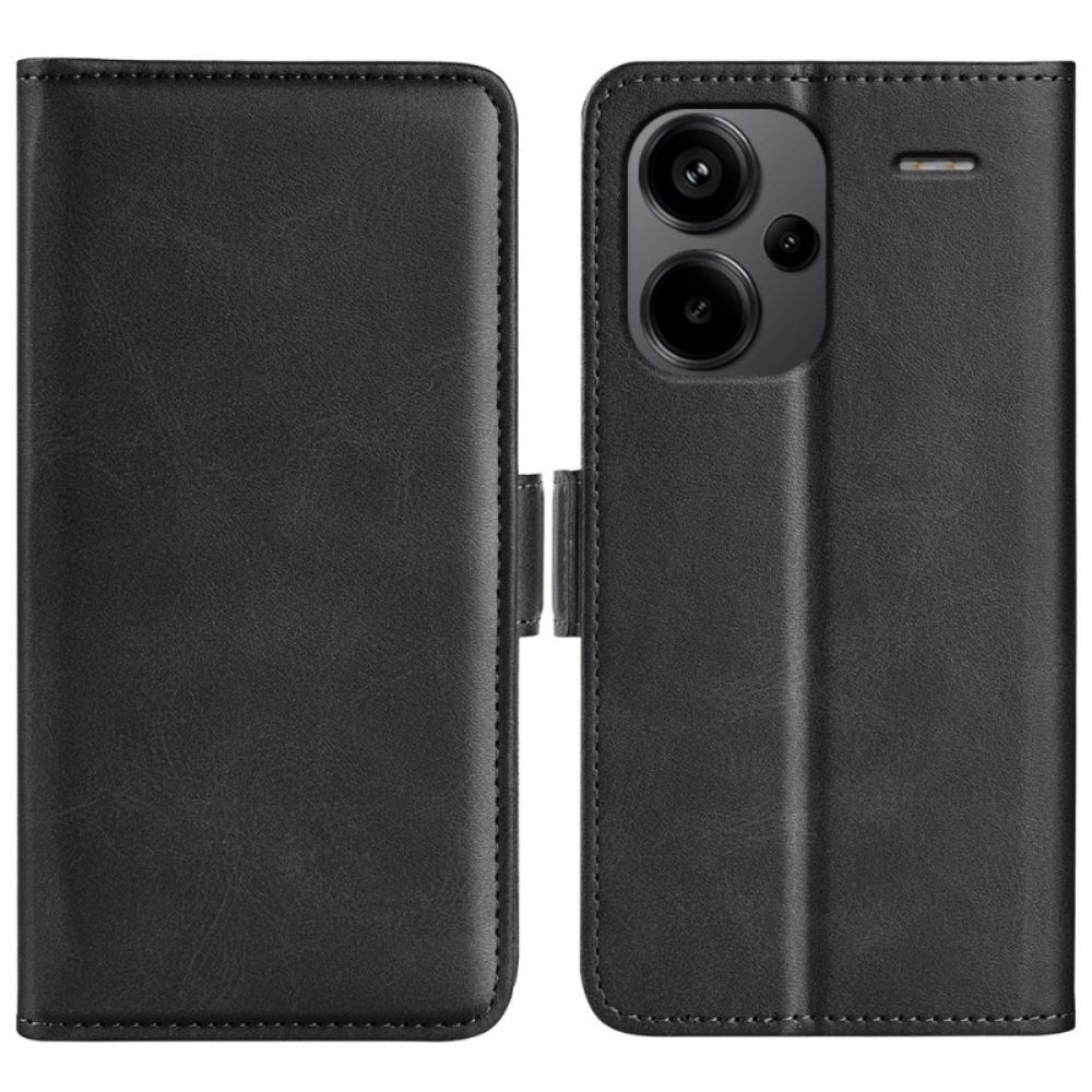 Leren Hoesje Voor Xiaomi Redmi Note 13 Pro Plus 5g Dubbele Sluiting