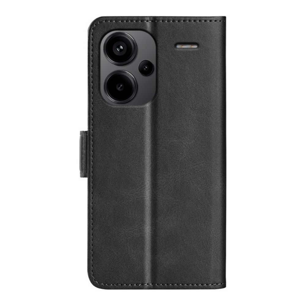 Leren Hoesje Voor Xiaomi Redmi Note 13 Pro Plus 5g Dubbele Sluiting