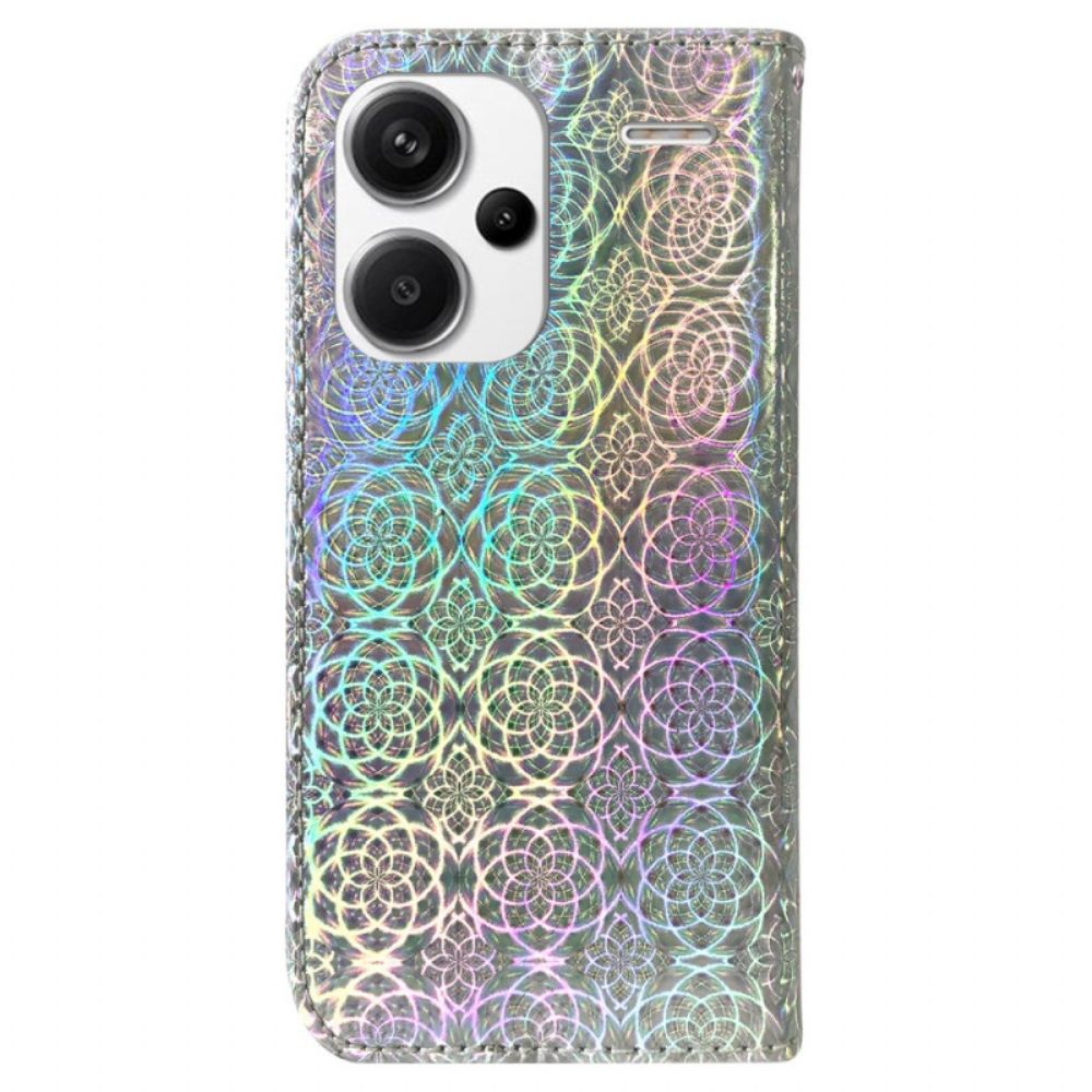 Leren Hoesje Xiaomi Redmi Note 13 Pro Plus 5g Disco-stijl Met Bandjes Bescherming Hoesje