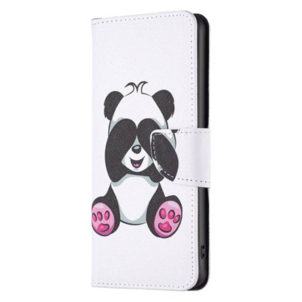 Leren Hoesje Xiaomi Redmi Note 13 Pro Plus 5g Panda Bescherming Hoesje