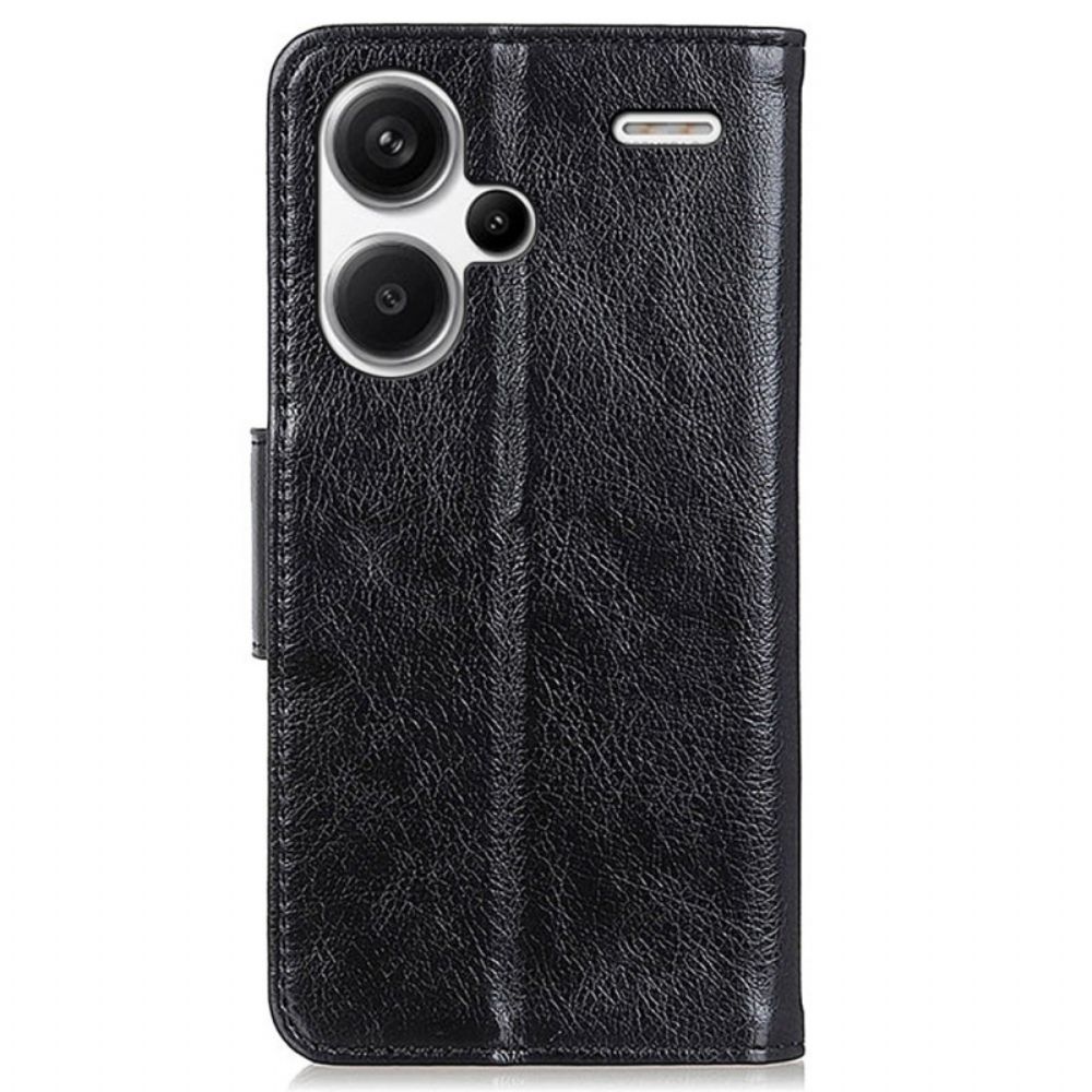 Leren Hoesje Xiaomi Redmi Note 13 Pro Plus 5g Splitnappaleer Bescherming Hoesje