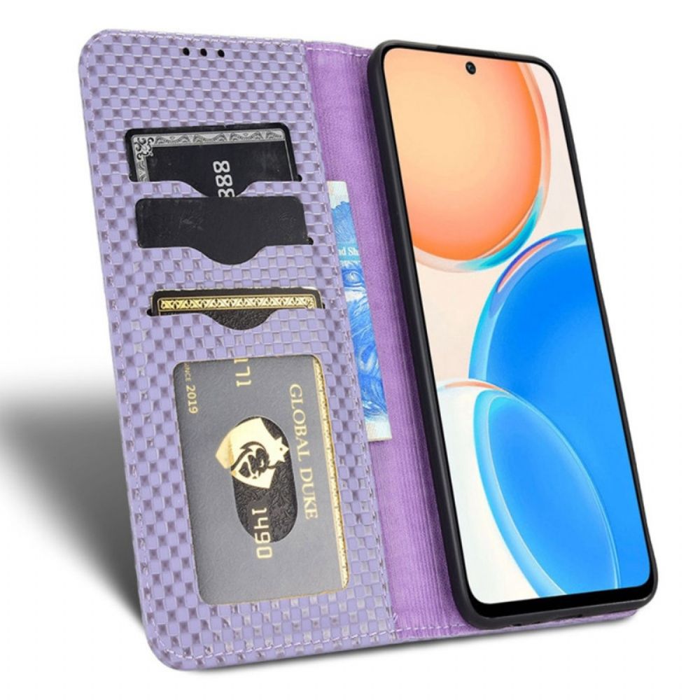 Bescherming Hoesje voor Honor X8 Folio-hoesje Koolstofvezelstijl