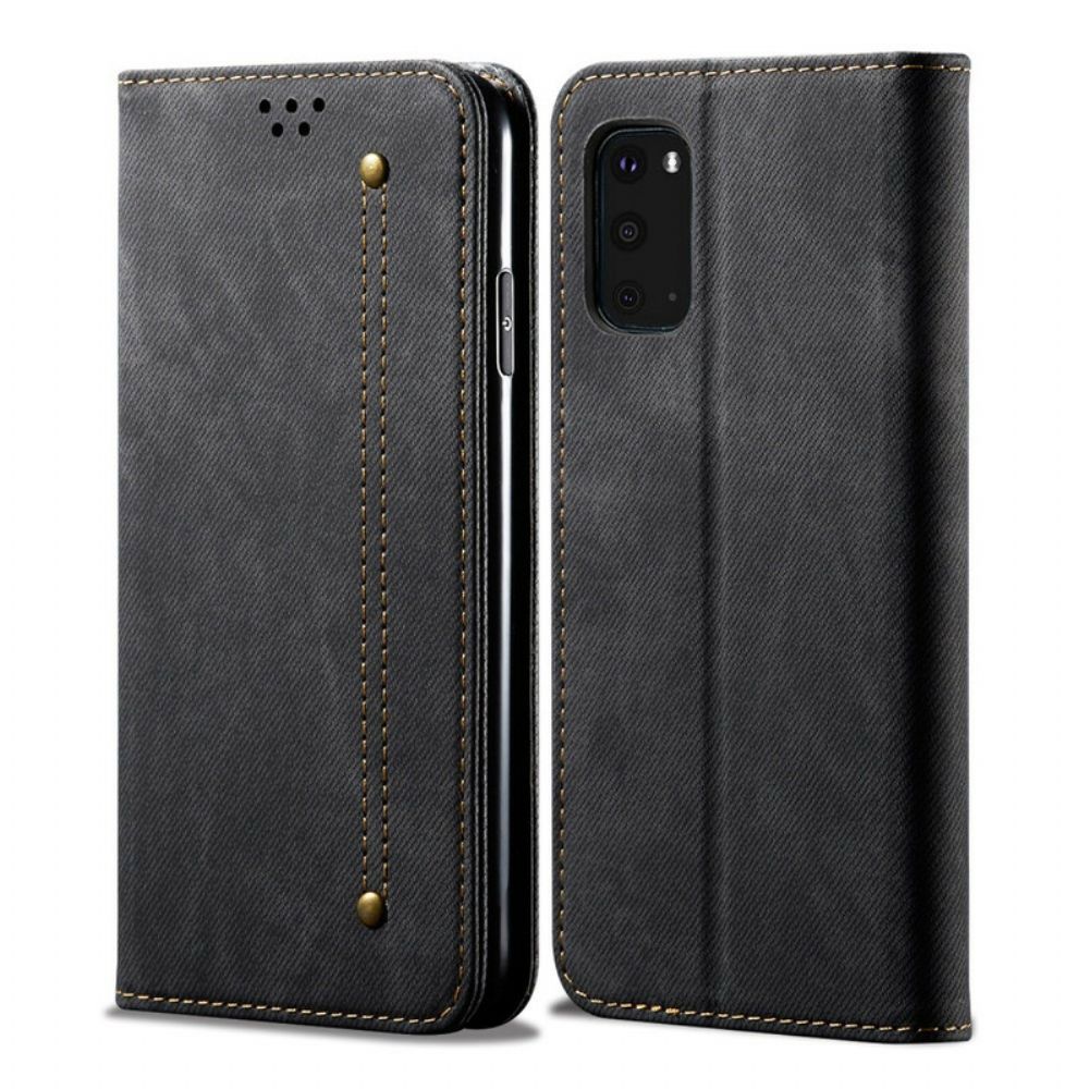 Bescherming Hoesje voor Samsung Galaxy S20 FE Folio-hoesje Denim Stof