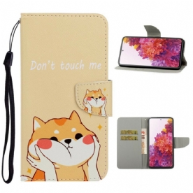 Flip Case voor Samsung Galaxy S20 FE Met Ketting Raak Me Niet Aan Kat Met Bandjes