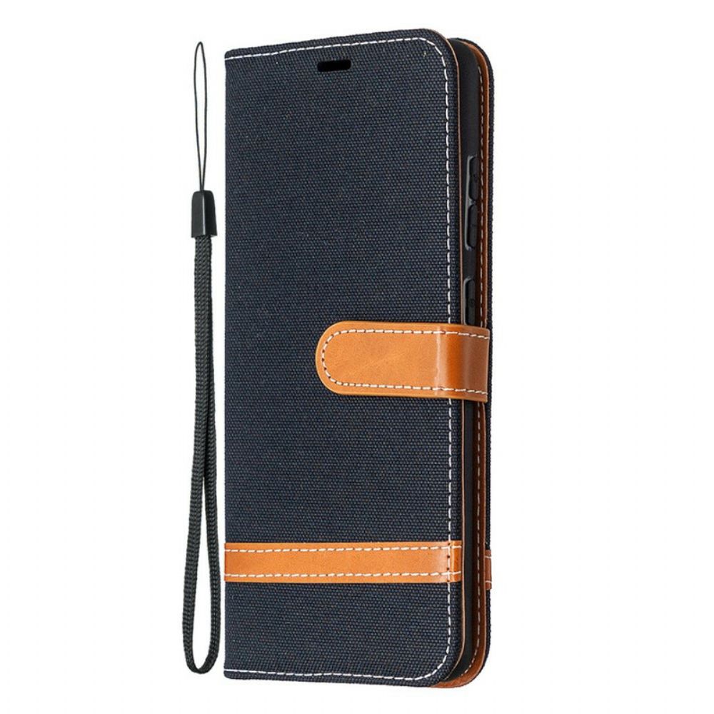 Flip Case voor Samsung Galaxy S20 FE Met Ketting Stof En Lederlook Band