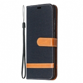 Flip Case voor Samsung Galaxy S20 FE Met Ketting Stof En Lederlook Band