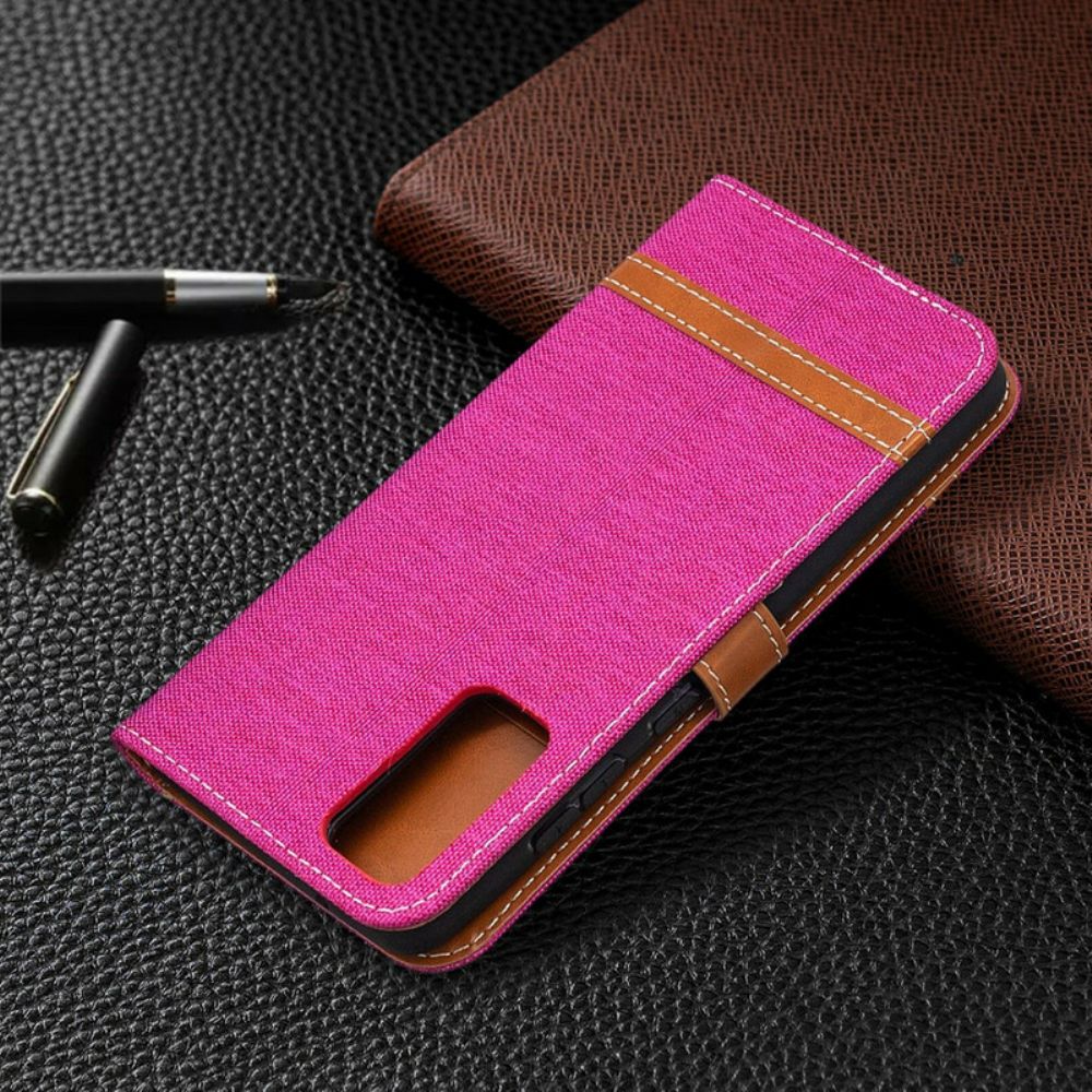 Flip Case voor Samsung Galaxy S20 FE Met Ketting Stof En Lederlook Band