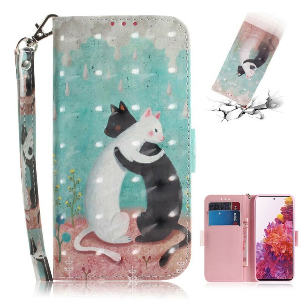 Flip Case voor Samsung Galaxy S20 FE Met Ketting Thong Kat Vrienden