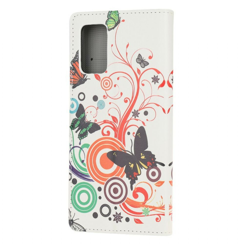 Flip Case voor Samsung Galaxy S20 FE Vlinders En Bloemen