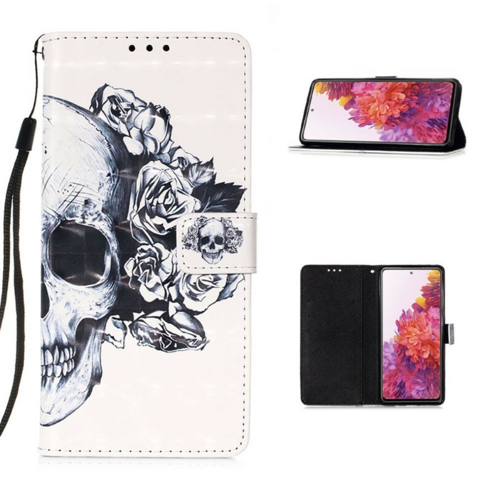 Folio-hoesje voor Samsung Galaxy S20 FE Bloemenschedel