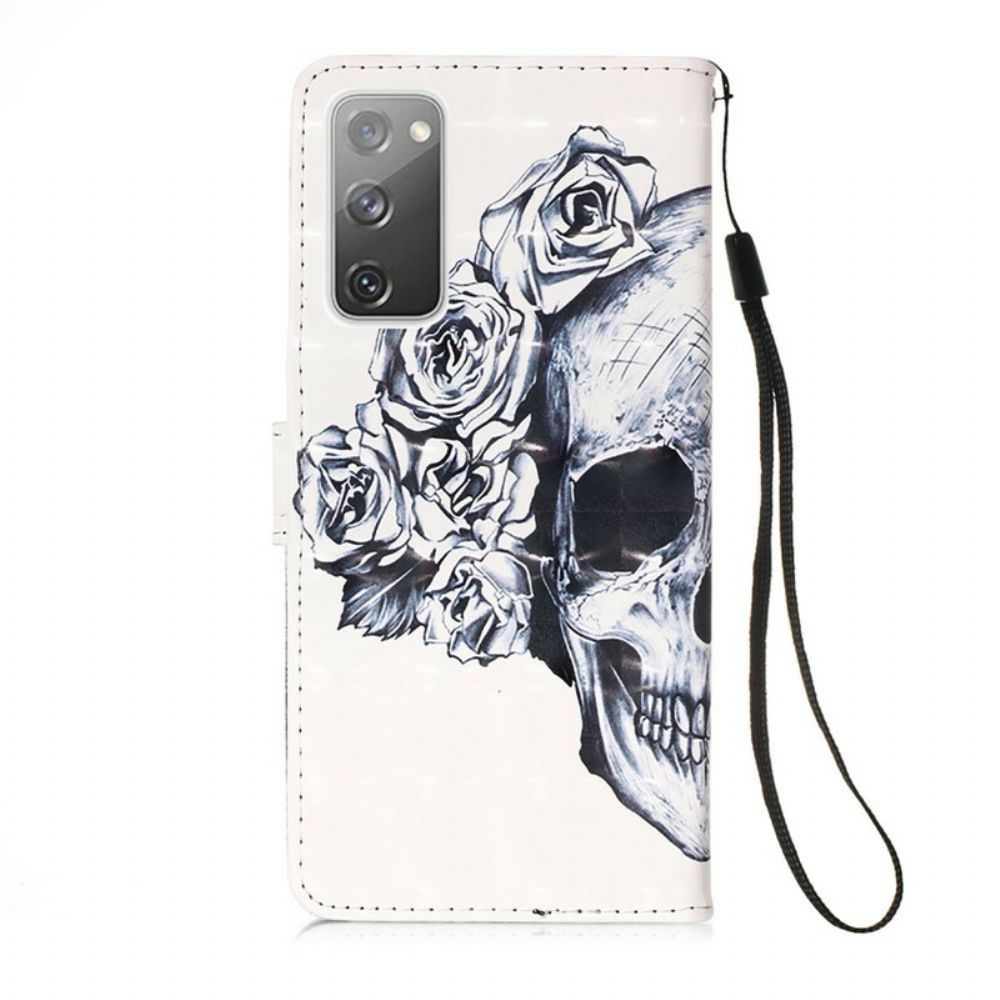 Folio-hoesje voor Samsung Galaxy S20 FE Bloemenschedel