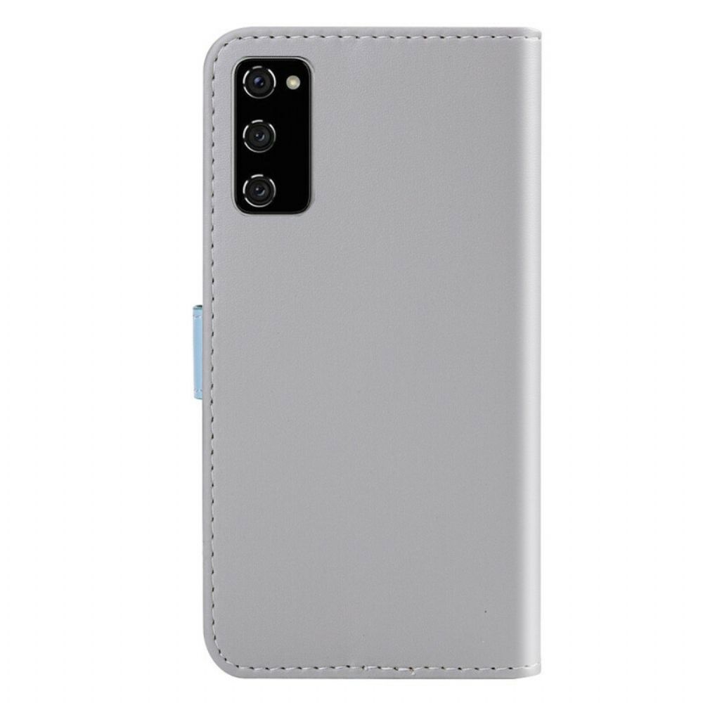 Folio-hoesje voor Samsung Galaxy S20 FE Driekleurige Lederen Stijl