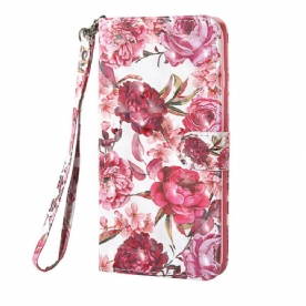 Folio-hoesje voor Samsung Galaxy S20 FE Lichtvlek Rozen Met Lanyard