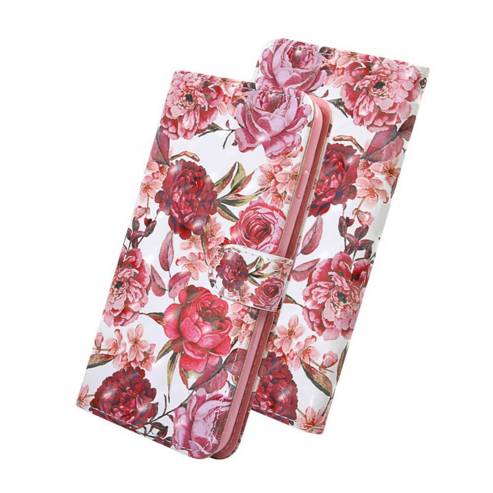 Folio-hoesje voor Samsung Galaxy S20 FE Lichtvlek Rozen Met Lanyard