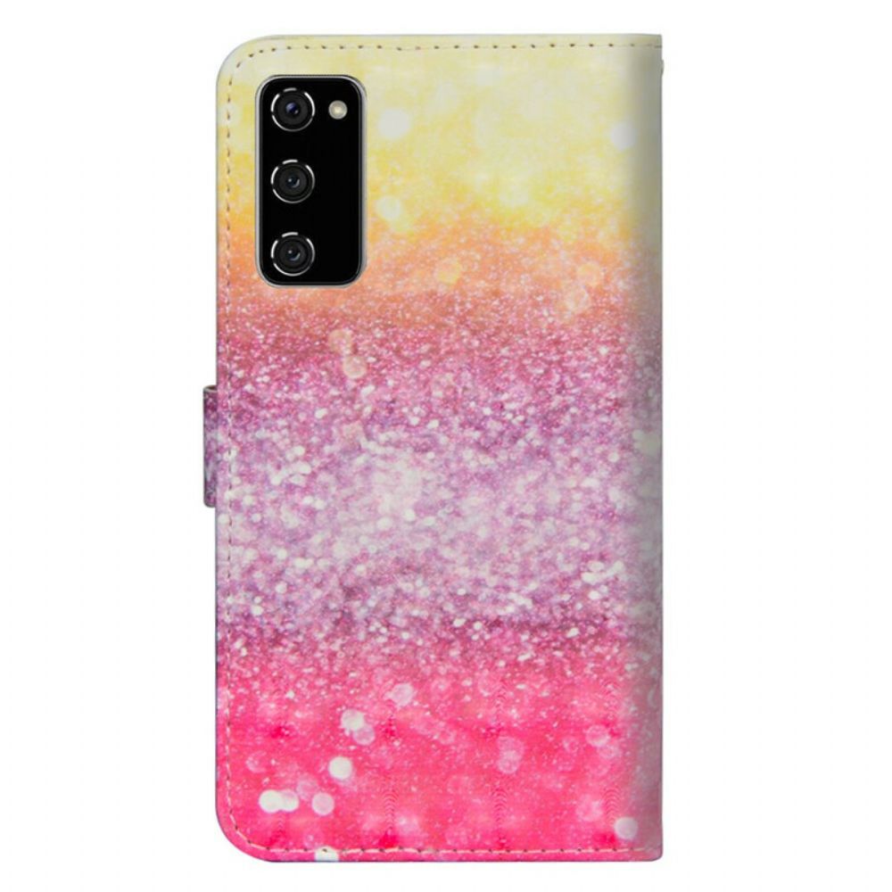 Folio-hoesje voor Samsung Galaxy S20 FE Magenta Glitterverloop