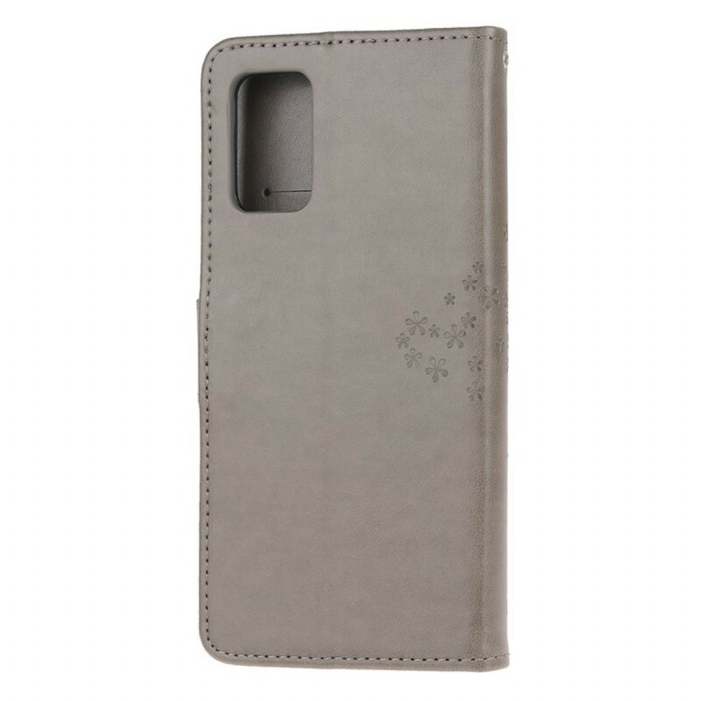 Folio-hoesje voor Samsung Galaxy S20 FE Met Ketting Boom En Uilen Met Bandjes