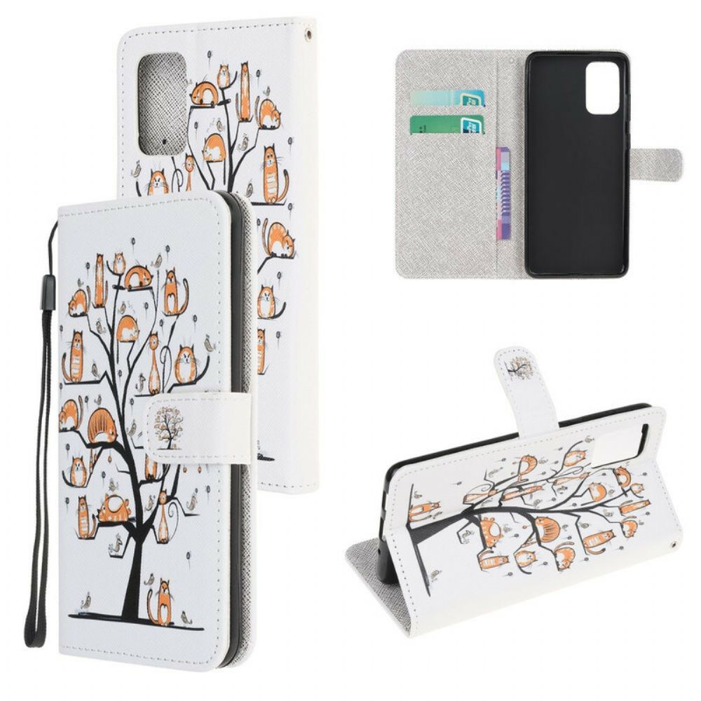 Folio-hoesje voor Samsung Galaxy S20 FE Met Ketting Funky Katten Met Riem