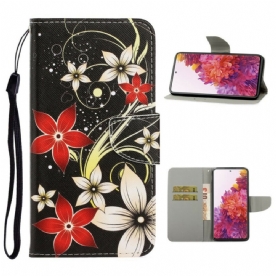 Folio-hoesje voor Samsung Galaxy S20 FE Met Ketting Kleurrijke Band Bloemen