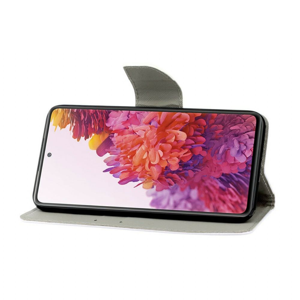 Folio-hoesje voor Samsung Galaxy S20 FE Met Ketting Kleurrijke Band Bloemen