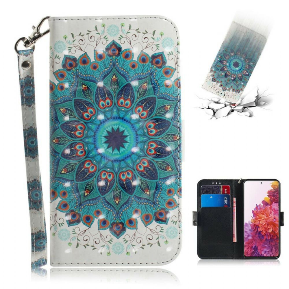 Folio-hoesje voor Samsung Galaxy S20 FE Met Ketting Meesterlijke Mandala Met Bandjes