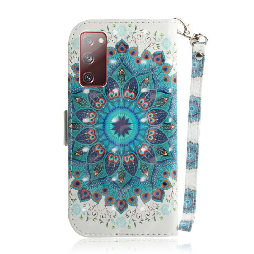 Folio-hoesje voor Samsung Galaxy S20 FE Met Ketting Meesterlijke Mandala Met Bandjes