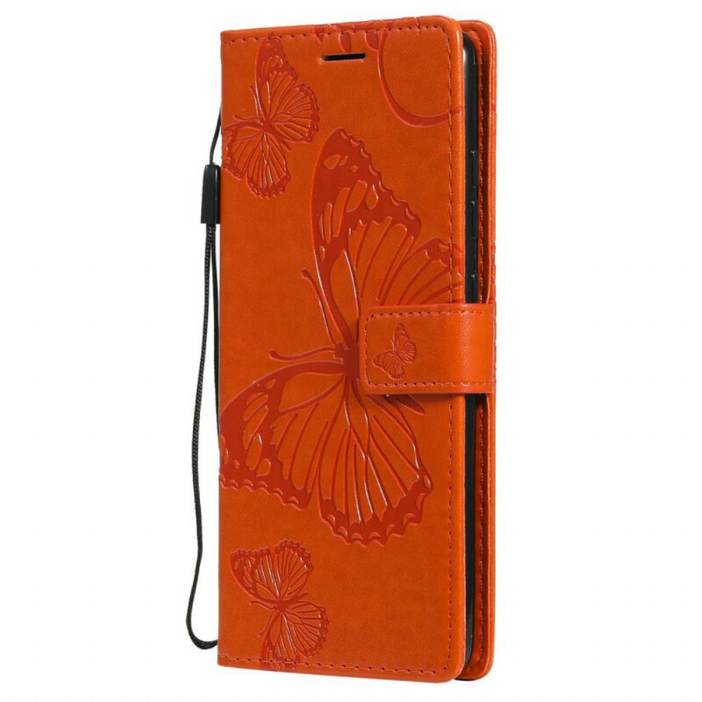 Folio-hoesje voor Samsung Galaxy S20 FE Met Ketting Reusachtige Vlinders Met Bandjes