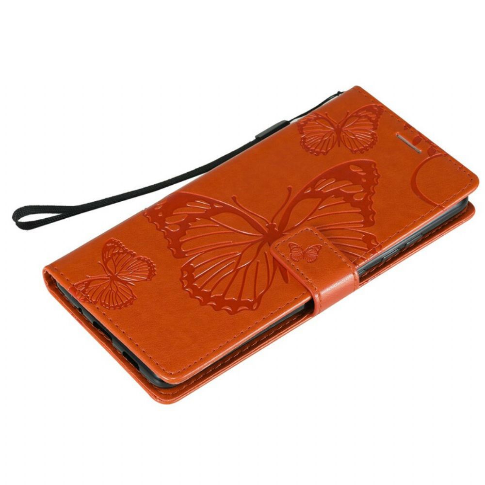 Folio-hoesje voor Samsung Galaxy S20 FE Met Ketting Reusachtige Vlinders Met Bandjes