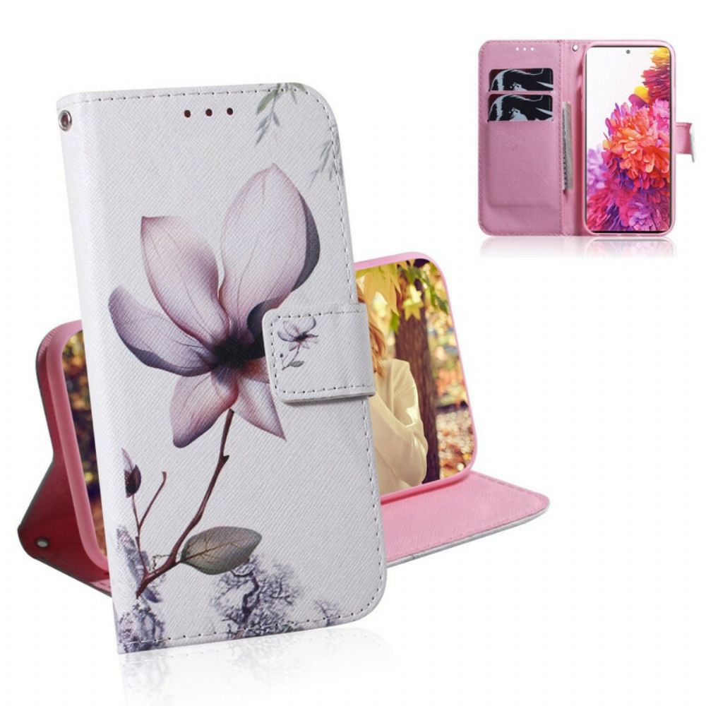 Folio-hoesje voor Samsung Galaxy S20 FE Oud Roze Bloem